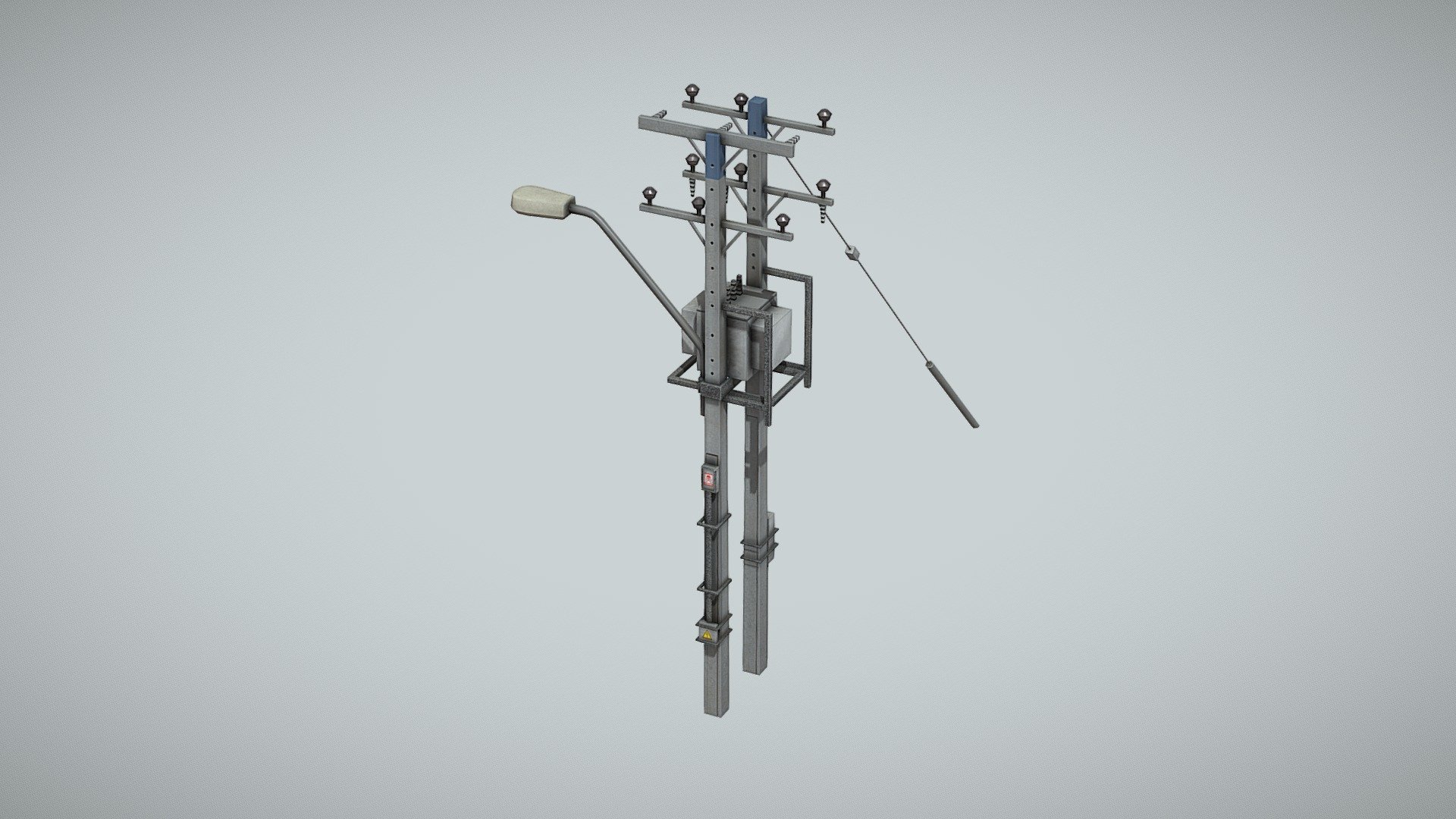 Double Straight Concrete Light Pole - Buy Royalty Free 3D model by ...
