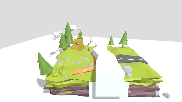 Low Poly Camping Environment 3D Model