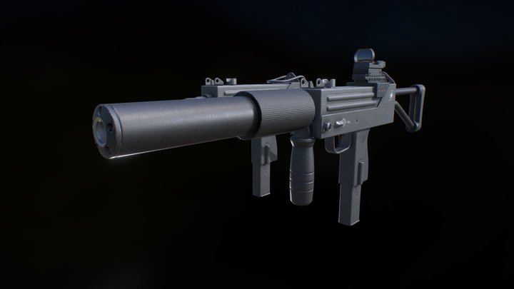 Mac-10 modified - Game ready 3D Model