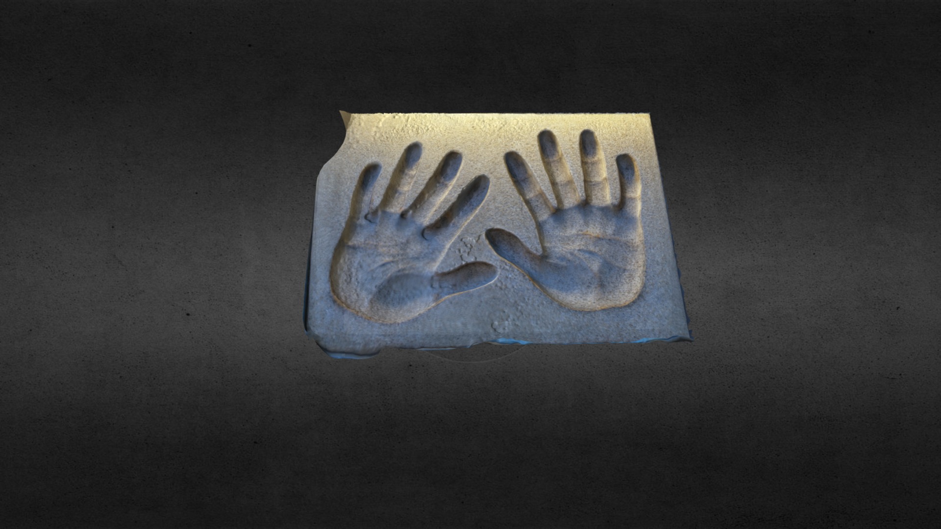 3D model Jet Li (李陽中) – hand print - This is a 3D model of the Jet Li (李陽中) - hand print. The 3D model is about a square object with a design on it.