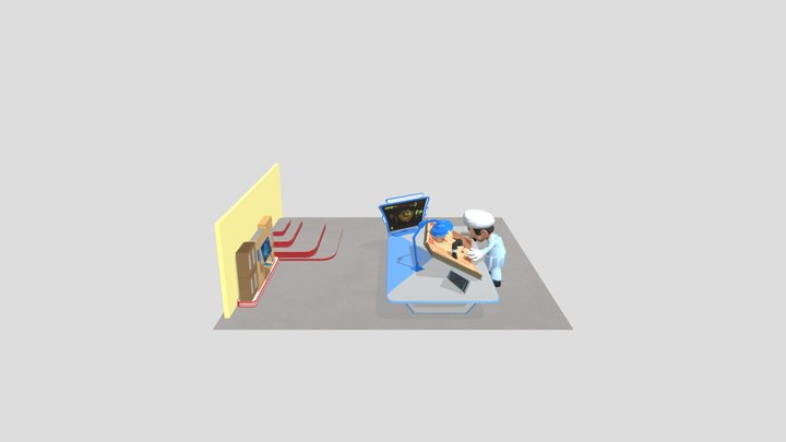 Magic Book in a Laboratory 3D Model