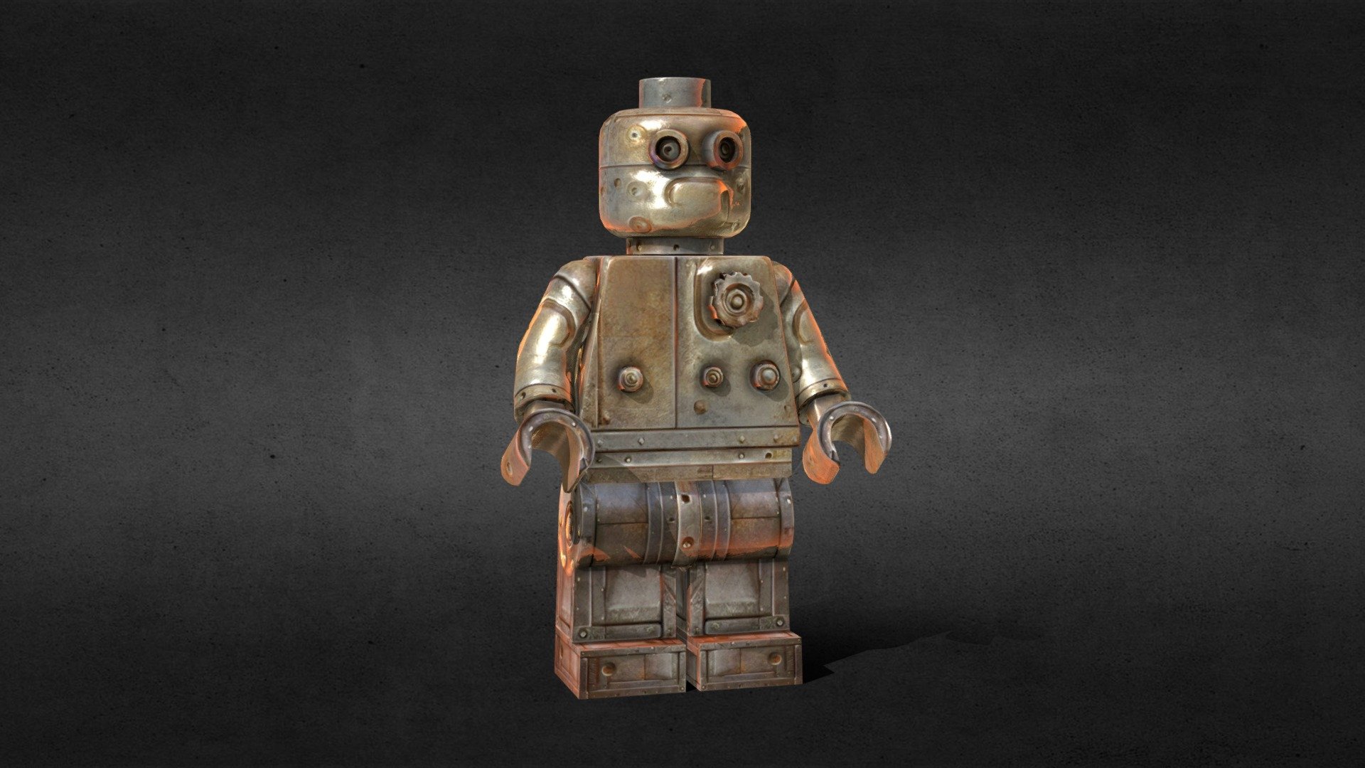 ArtStation - Brass steampunk lego figure