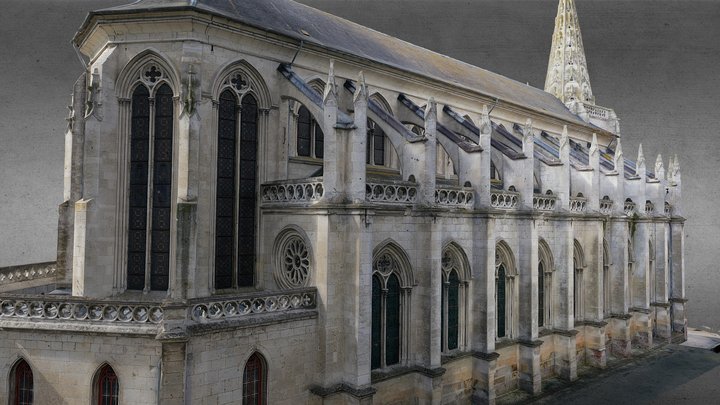 Eglise Saint-Jean-Baptiste de Long 3D Model