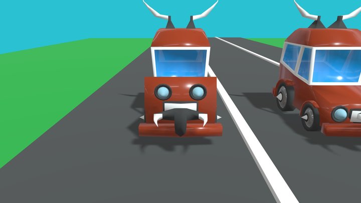 Mini Car Cartoon 3D Model