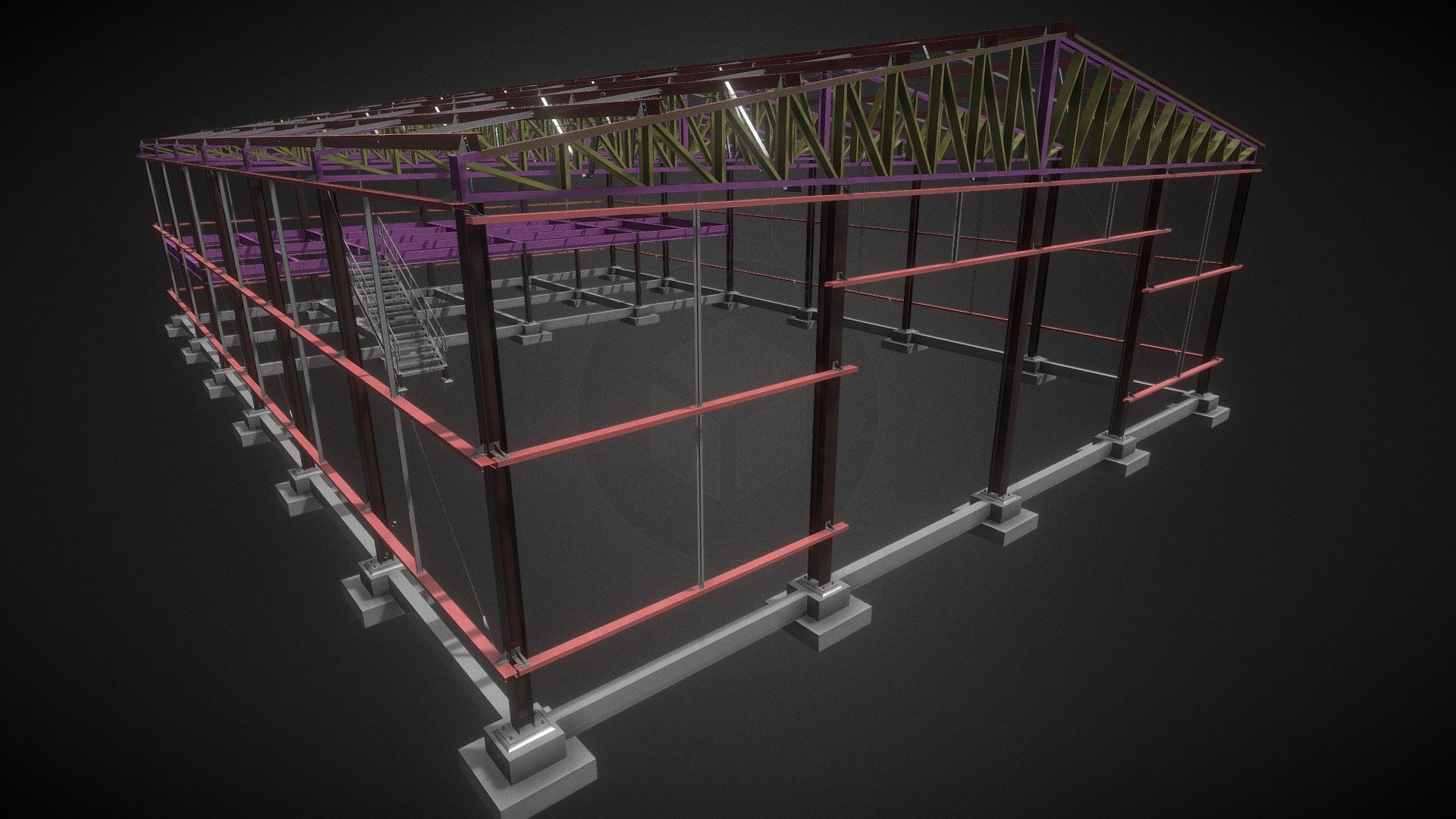 Galpão com Mezanino — Sketchfab embed 3D viewer