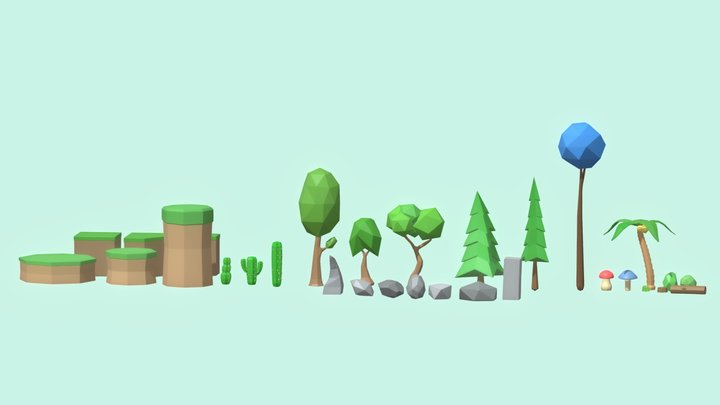 Lowpoly Nature Pack 3D Model