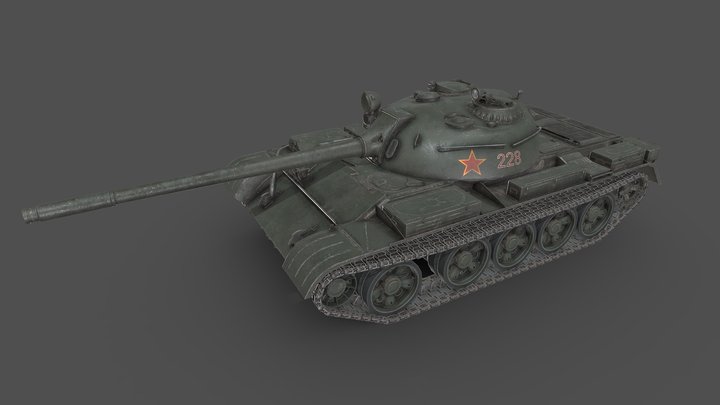 T-54/T-55 Soviet Main Battle Tank 3D Model