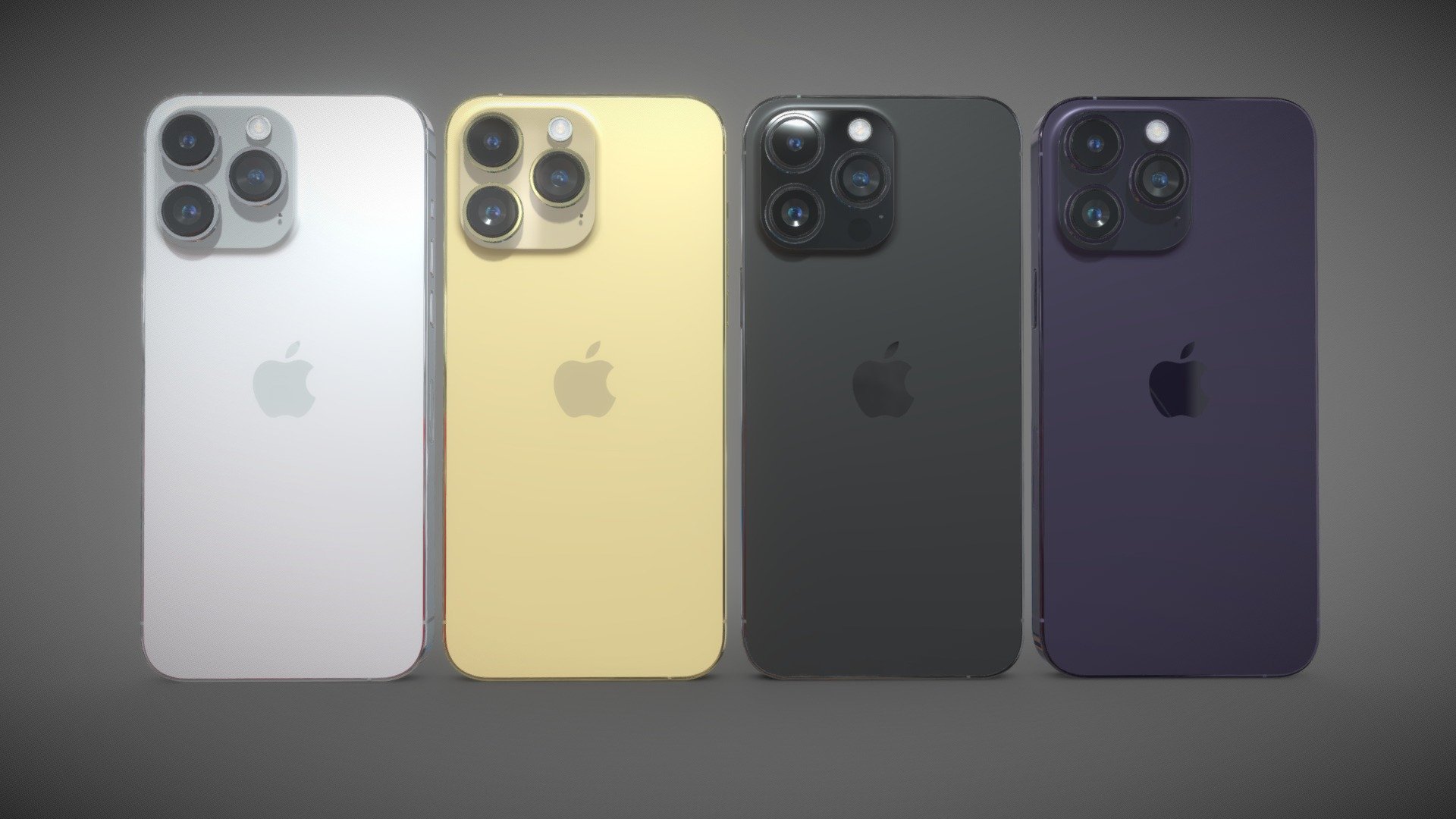 Apple iPhone 14 Pro MAX all colors Buy Royalty Free 3D model by