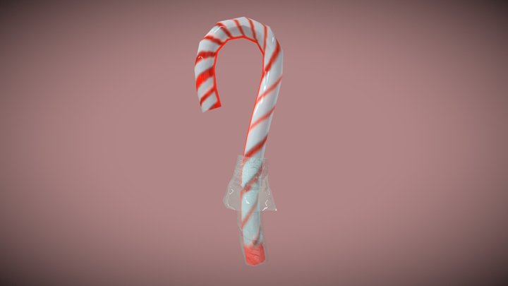 Candy Cane Simple 3D Model