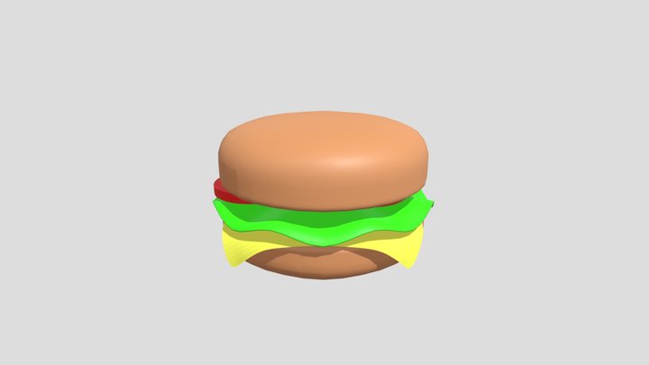 Low Poly Burger 3D Model