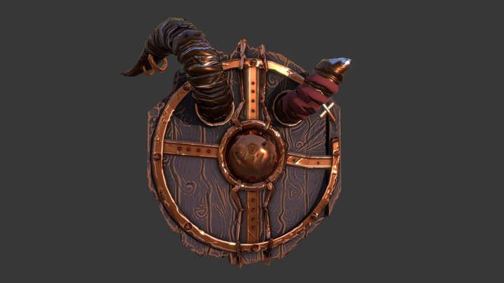 Horned Shield (gameready) 3D Model