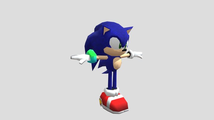Dreamcast Sonic Rigged 3D Model