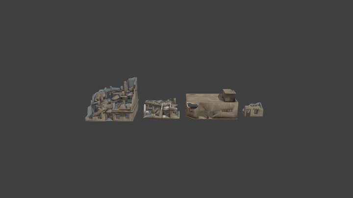 Destroyed Buildings (Mobile) 3D Model