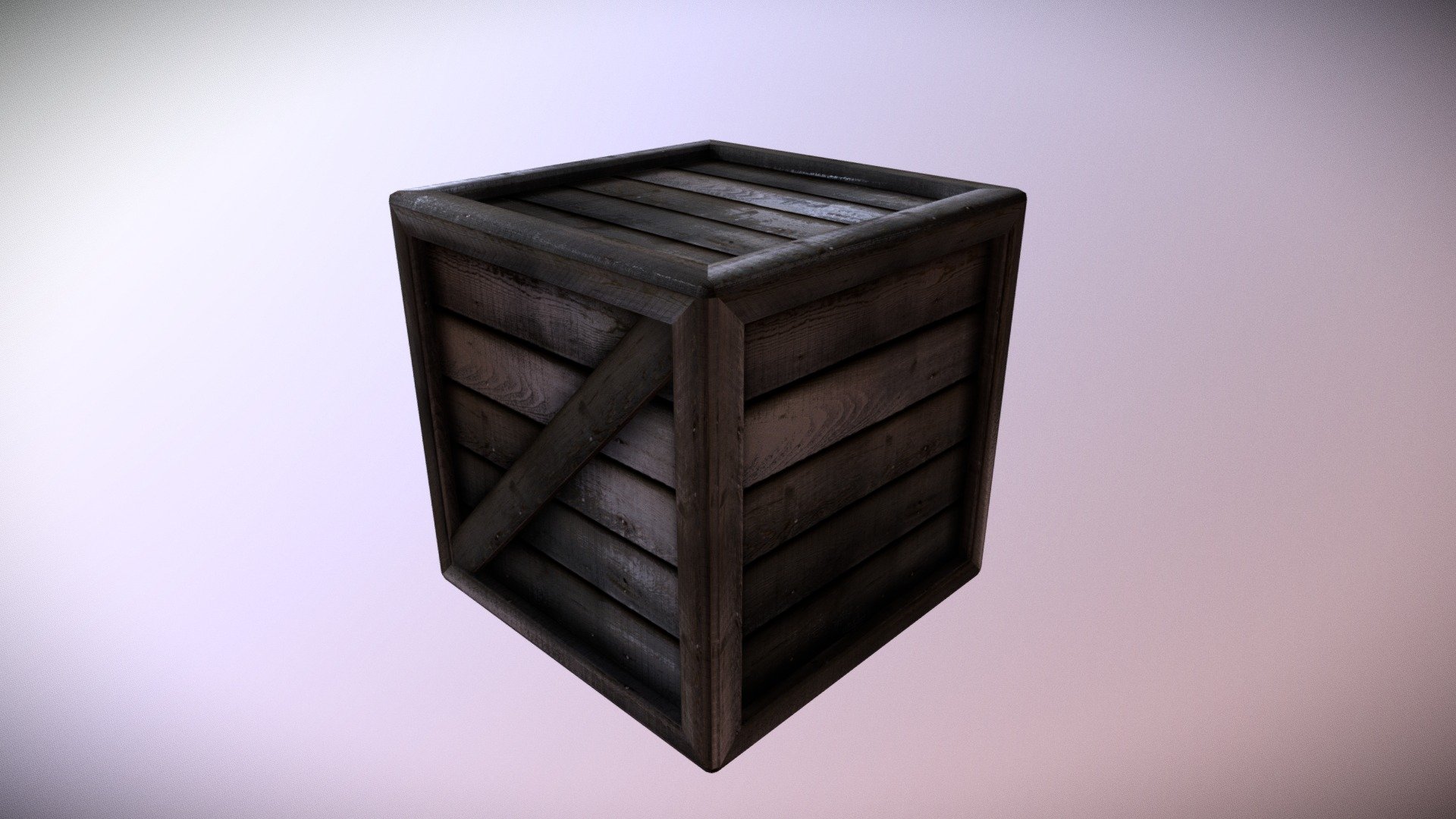 Dark and Wet Wooden Crate