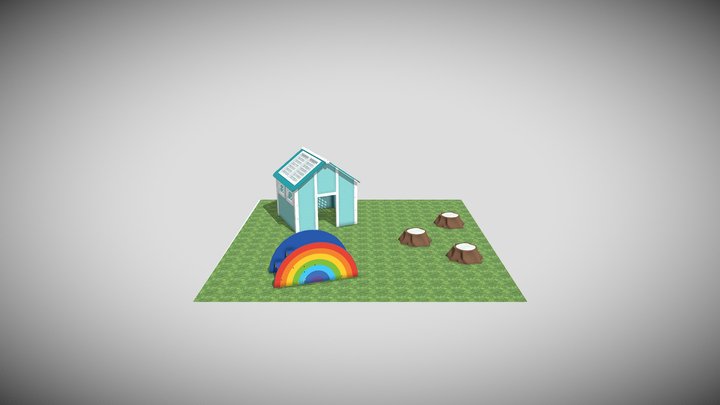 Playground móvel em HDPE para infantário 3D Model