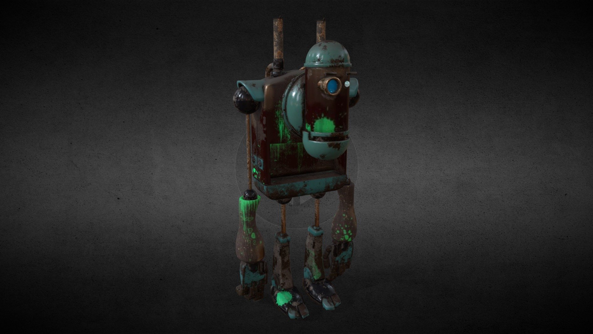 Radioactive Steampunk Robot - 3D model by kuroalice [355d1ae] - Sketchfab