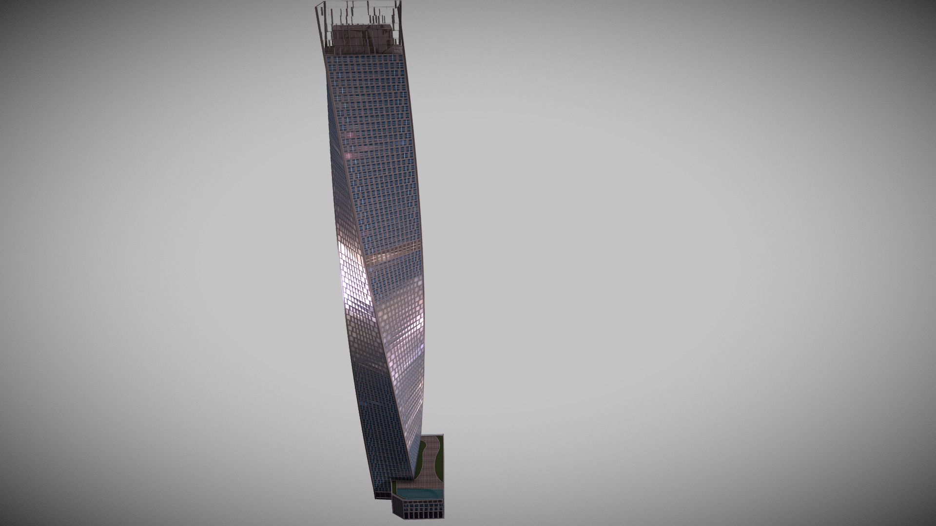 3D model Cayen Tower - This is a 3D model of the Cayen Tower. The 3D model is about a tall building with a tower.