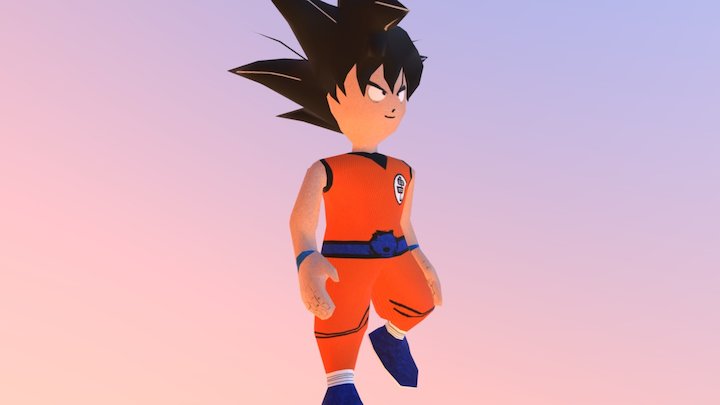 Goku Low Poly 3D Model