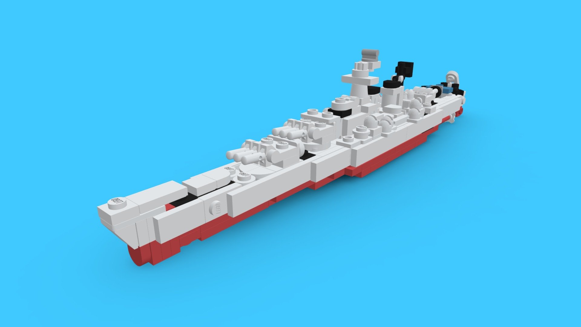 LEGO USS Missouri Battleship MOC [#0167] - 3D model by The Bobby Brix  Channel (@bobbybrix) [355e94f]