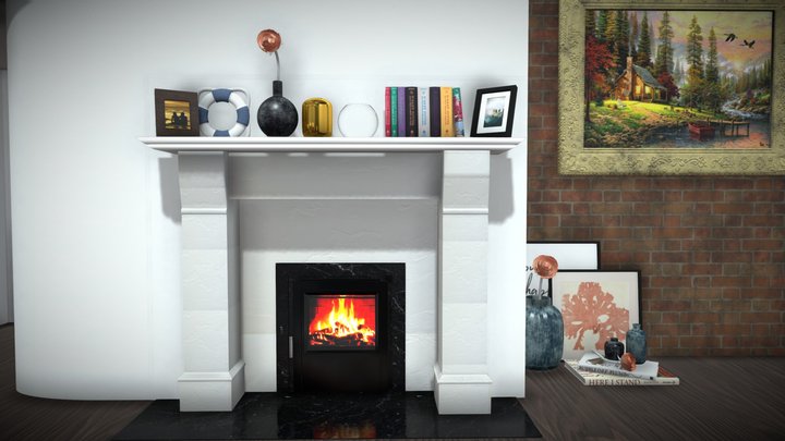 Fireplace Plaster Set 3D Model