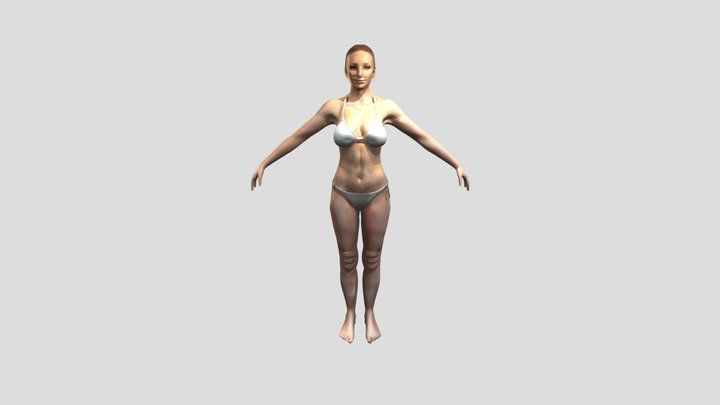 Female human body in underwear 3D Model