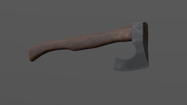 Medieval Axe Weapon PBR low-poly game ready 3D 3D Model