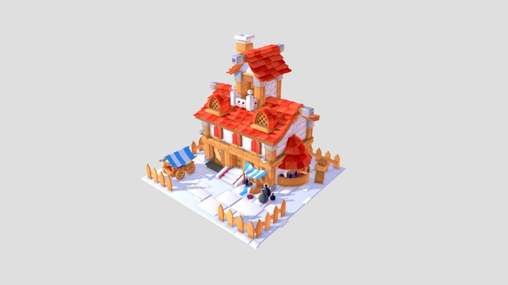Village Diorama 3D Model