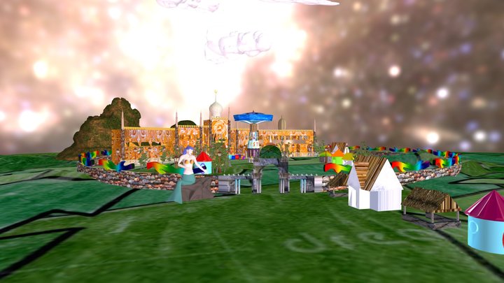 Merry-Go-Round Amusement Park 3D Model