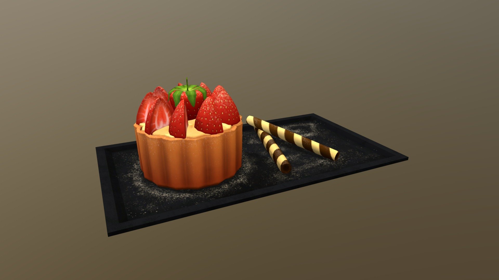 Low Poly Strawberry Tart & Michelettes