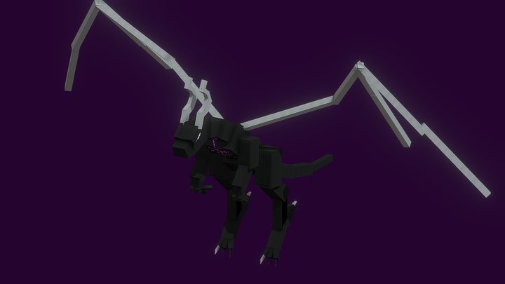 3D model Minecraft Ender Dragon Rigged VR / AR / low-poly