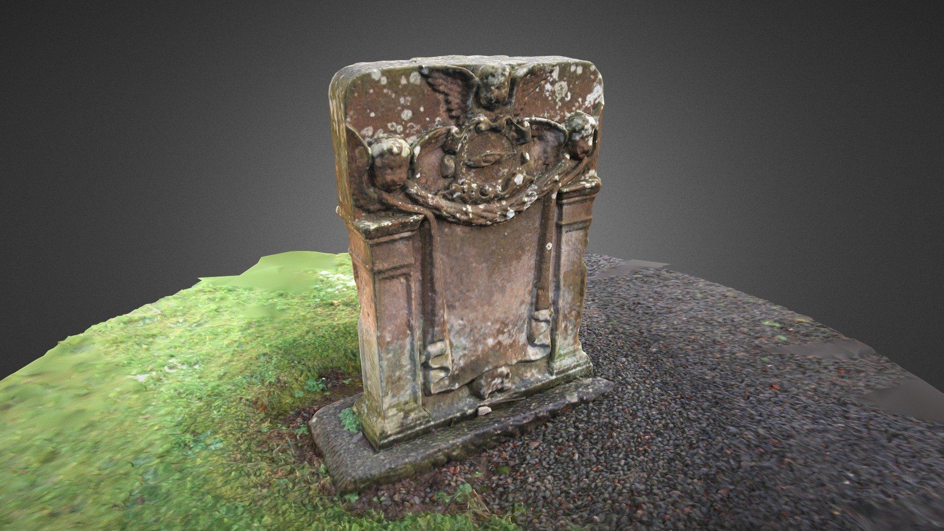 Gravestone, Yester Kirk, Gifford, East Lothan — Sketchfab embed 3D viewer