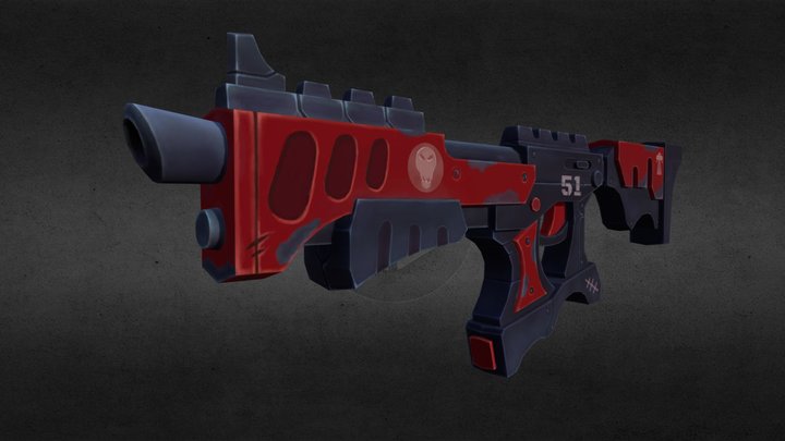 Gun low poly 3D Model