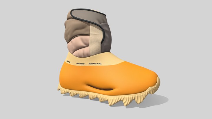 Adidas Yeezy Knit Boot Yellow 3D Model
