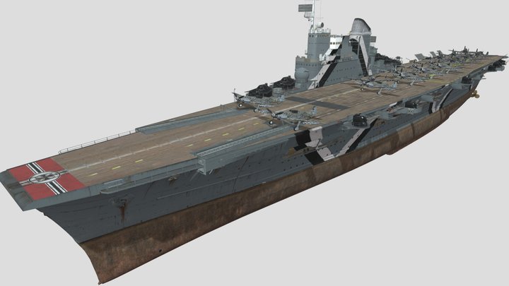 German Aircraft Carrier Verthandi 3D Model