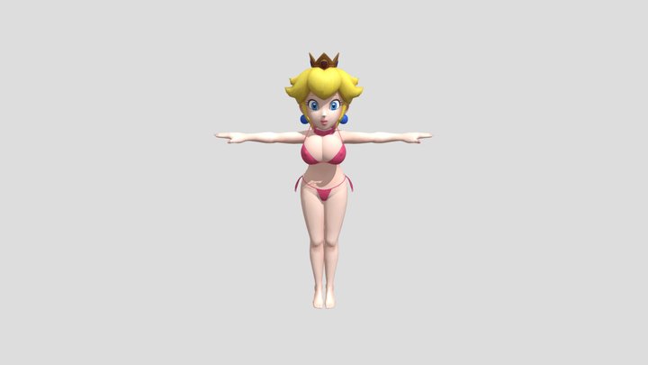 Princess peach swimsuit Bikini 3D Model