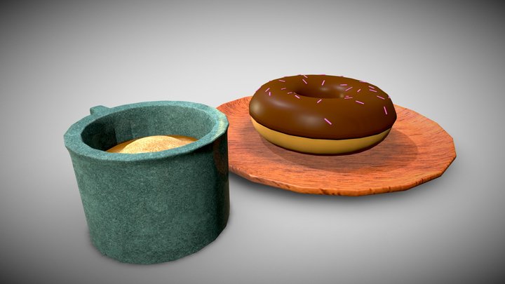 Donut and Coffee 3D Model