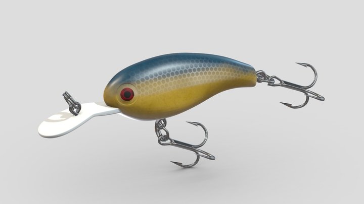 Arbogast Hula Popper Topwater Fishing Lure 3D model