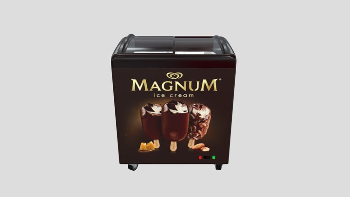 Ice Cream Display Fridge 04 3D Model