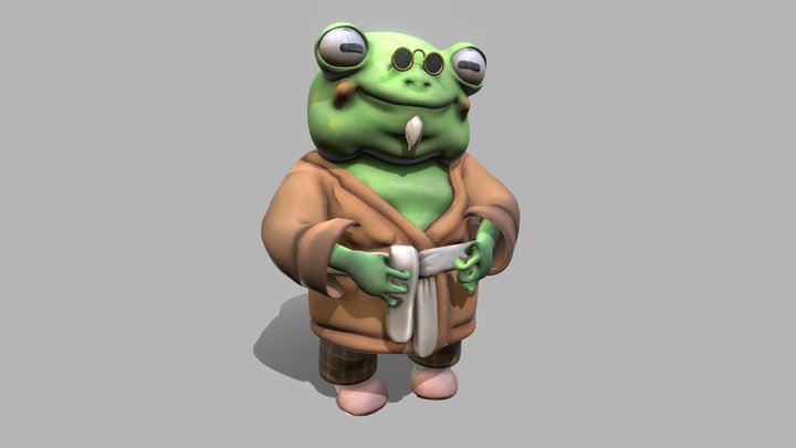 Charles The Old-frog. 3D Model
