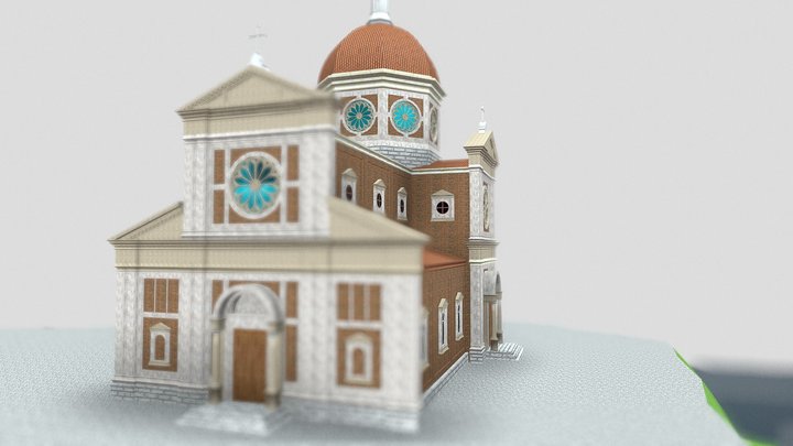 Church on a Hill 3D Model