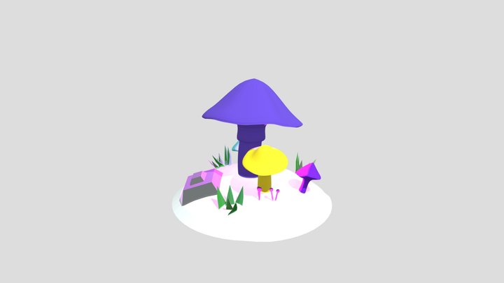 Forest Mushrooms – Stylized 3D Model
