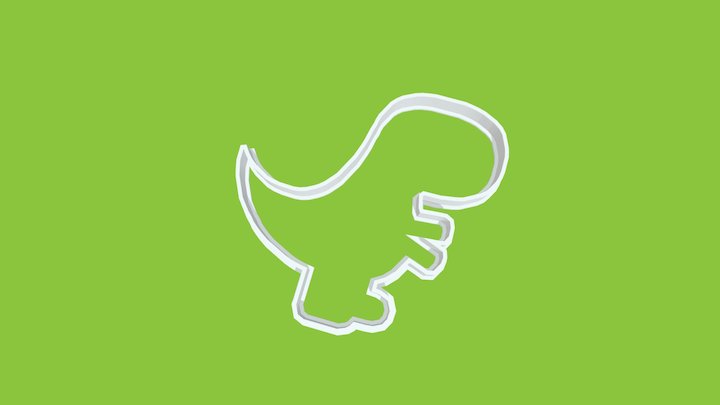 Dino Rex Cookie Cutter Baby 3D Model