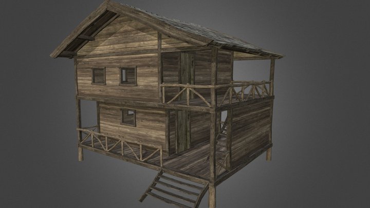 3D Modular Wooden House 3D Model