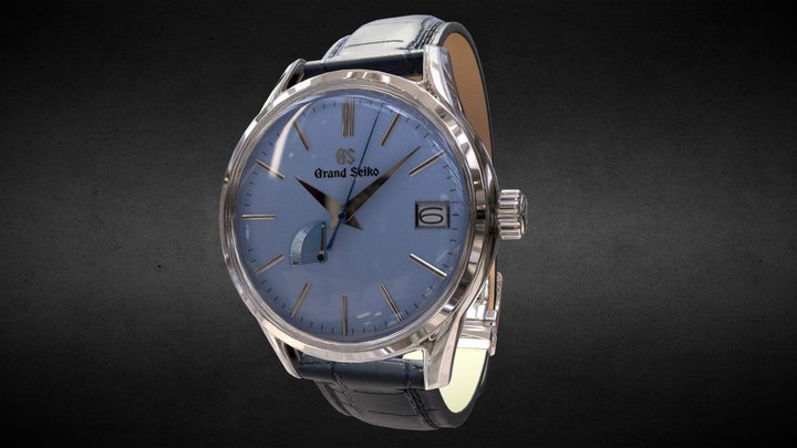 Grand Seiko Watch SBGA407 Silver Steel Watch 3D Model