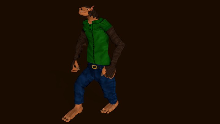 Megatherium Man Walk cycle 3D Model