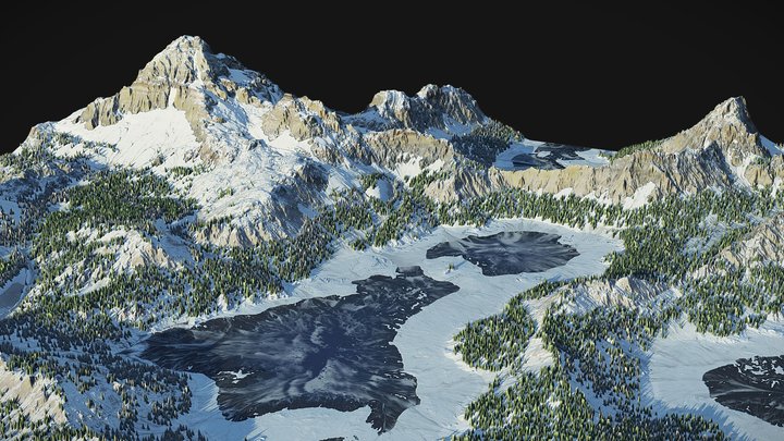 Winter Lake Landscape - (World Machine)
