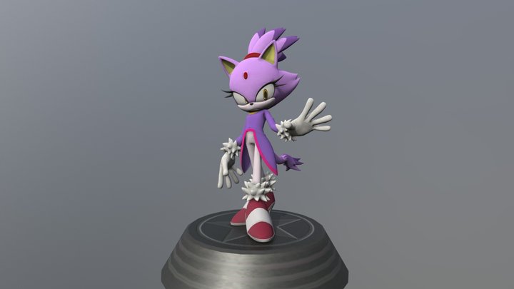 Sonic Generations - Blaze the Cat Statue 3D Model