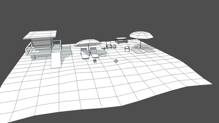 Beach Scene 3D Model