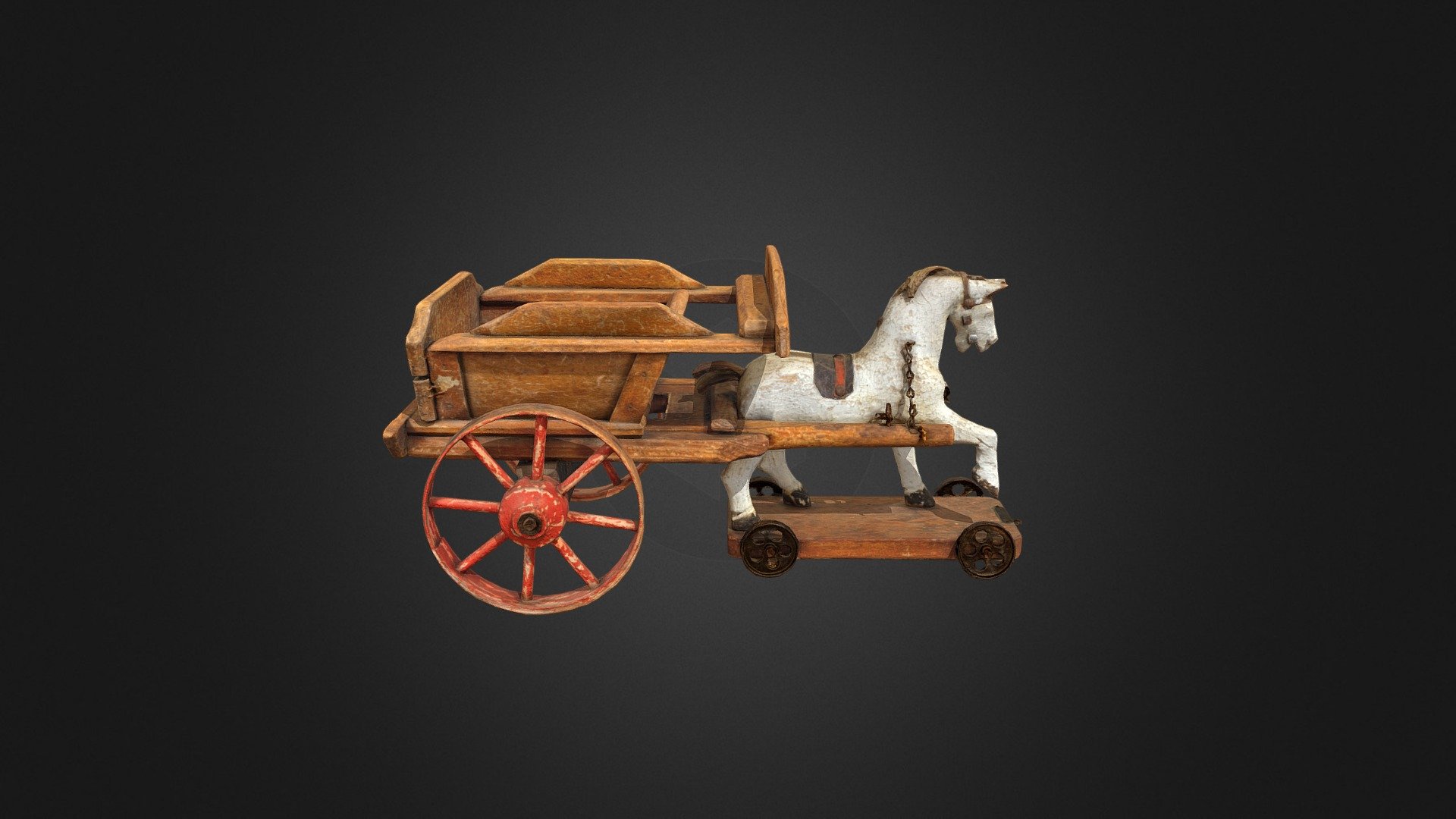 Horse and cart toy 3D model by Leamington Spa Art Gallery & Museum