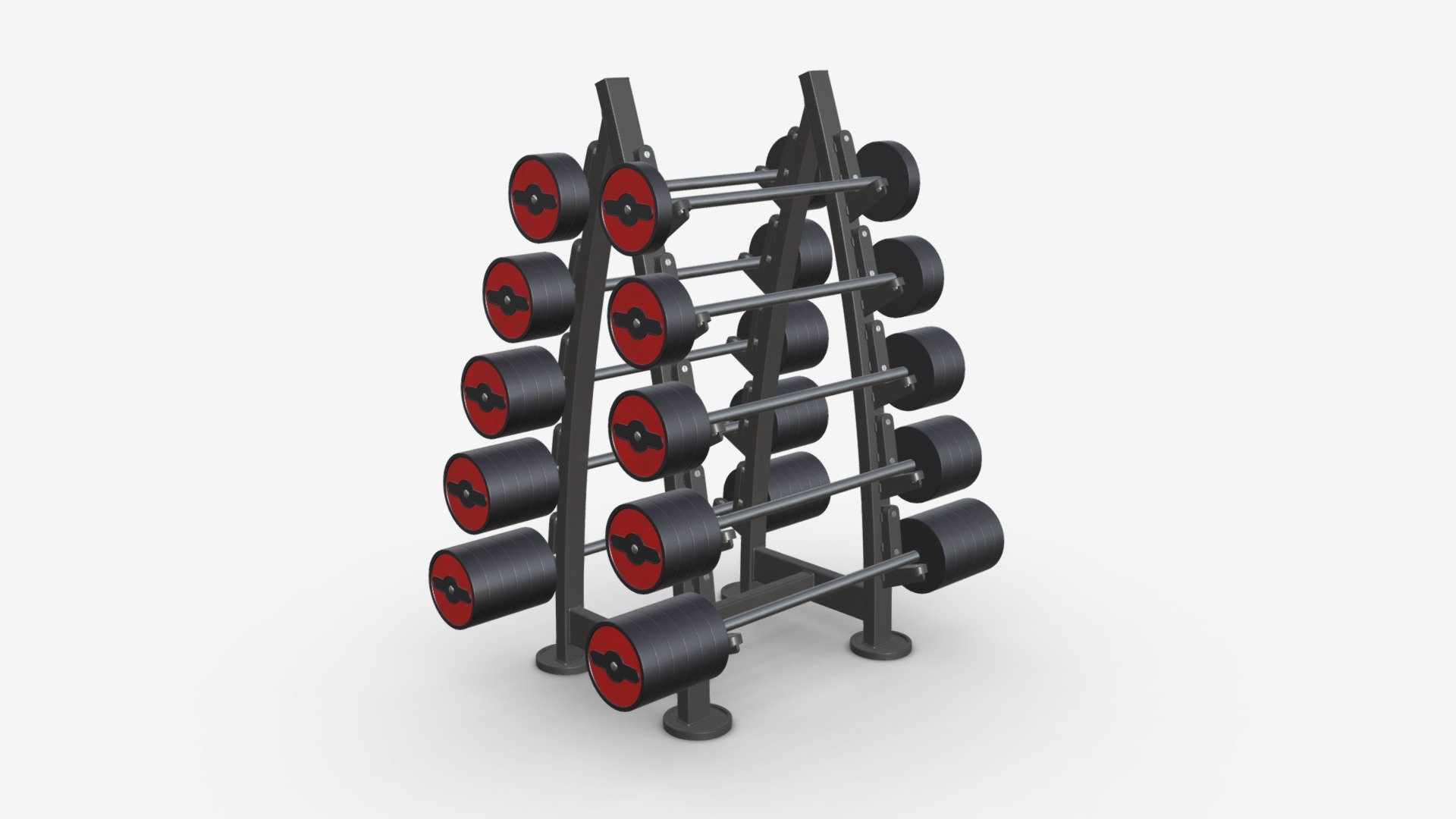 Barbell set on rack 02 Buy Royalty Free 3D model by HQ3DMOD (AivisAstics) [35897a1